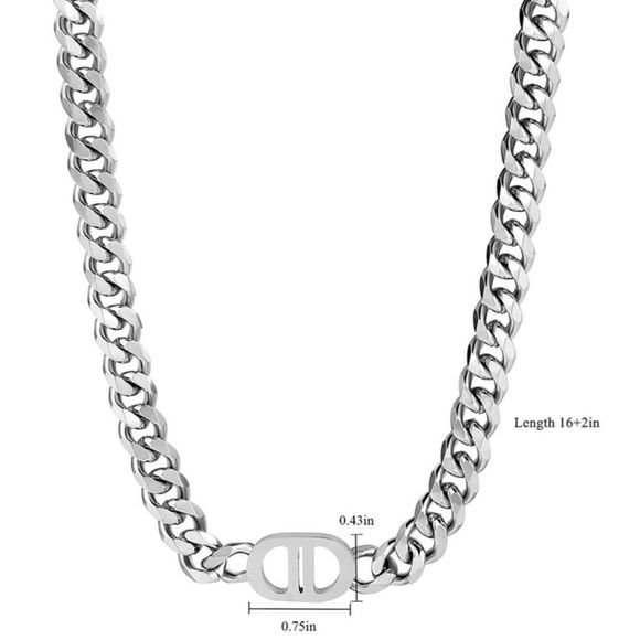 Silver Cuban Link Chain - Picture 2 of 6